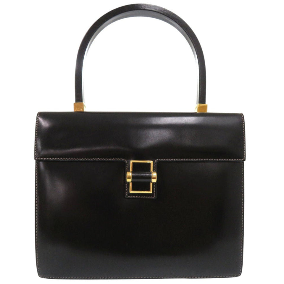 Gucci Handbag leather black Old Gucci Turnlock Formal Bag Women
