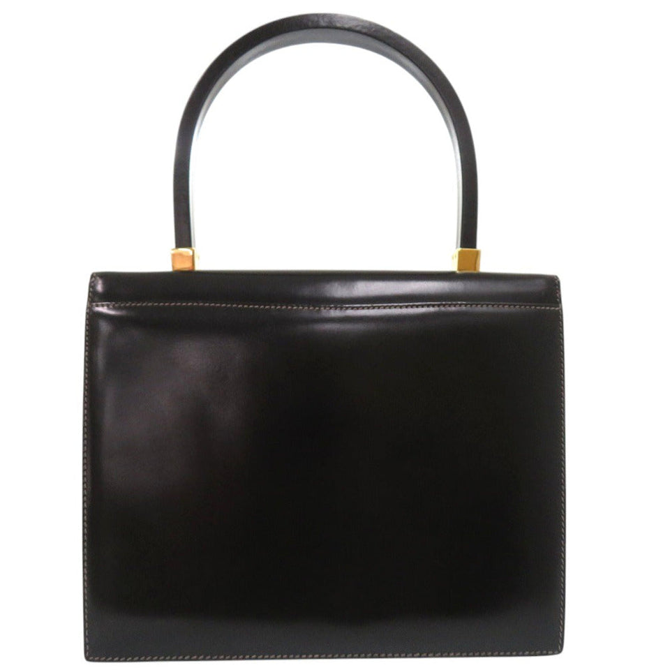 Gucci Handbag leather black Old Gucci Turnlock Formal Bag Women