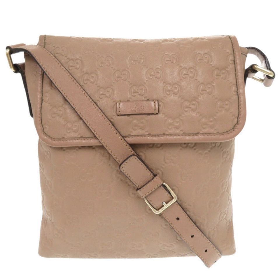 Gucci Shoulder Bag 223666 leather pink beige Guccisima