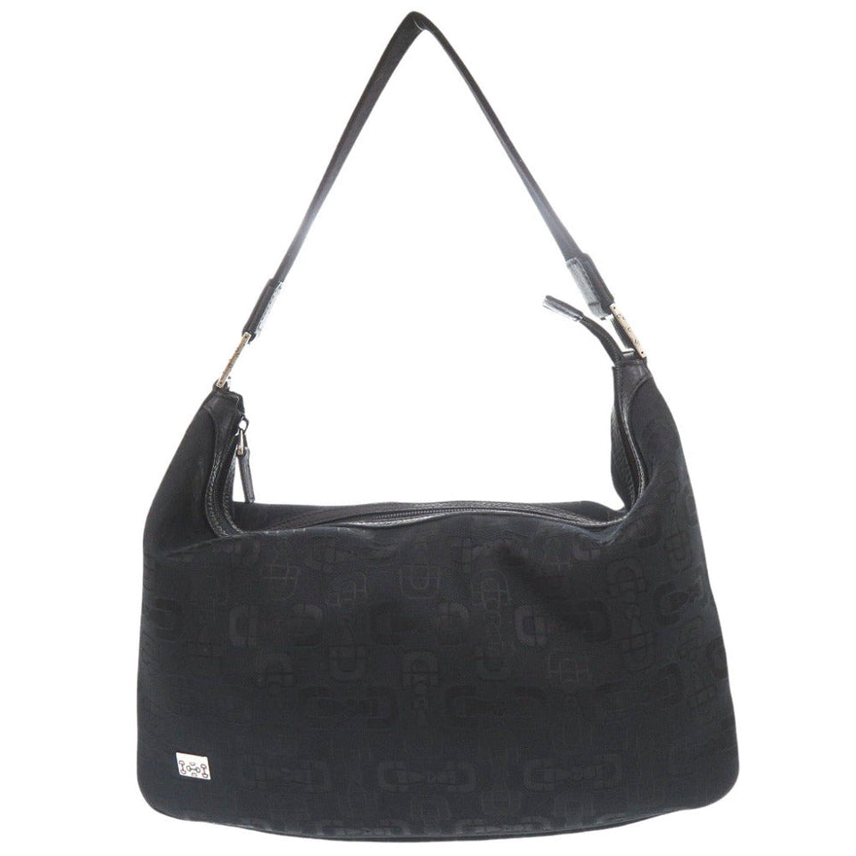 Gucci Shoulder Bag 211523 canvas black Horsebit Pattern Women