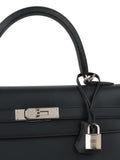 Hermes Kelly 35 Black Sombrero Leather PHW.