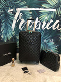 Chanel Quilted Cabin Luggage Set Black | Bags Junction Travel Collection