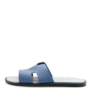 Hermes Epsom Mens Izmir Sandals 46 Bleu Bleuet Gris