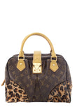 Louis Vuitton Brown Monogram Leopard Pleated Steamer Handbag
