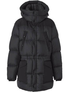 Luxury Burberry Logo Applique Nylon Puffer Coat Black