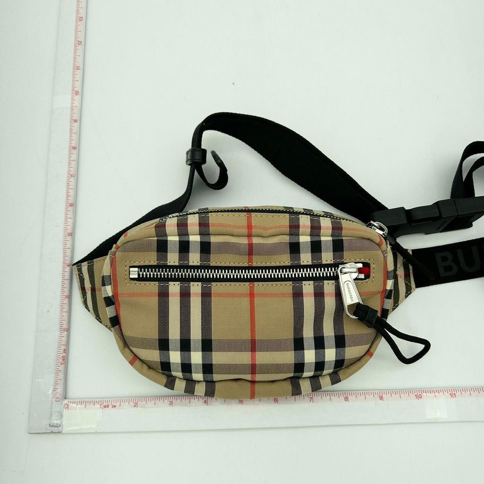 Luxury Burberry Nylon Vintage Check Small Cannon Bum Bag Archive Beige LA31345