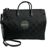 Gucci Shoulder Bag Leather, Canvas black GG monogram Off the grid Women(Unisex)