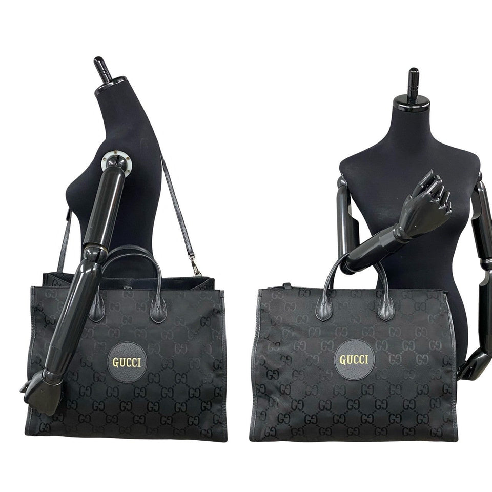 Gucci Shoulder Bag Leather, Canvas black GG monogram Off the grid Women(Unisex)