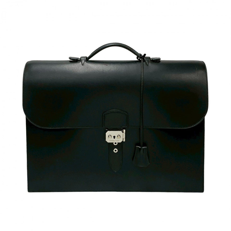 Hermes Business bag Box scarf black Sac Adpesh38 mens