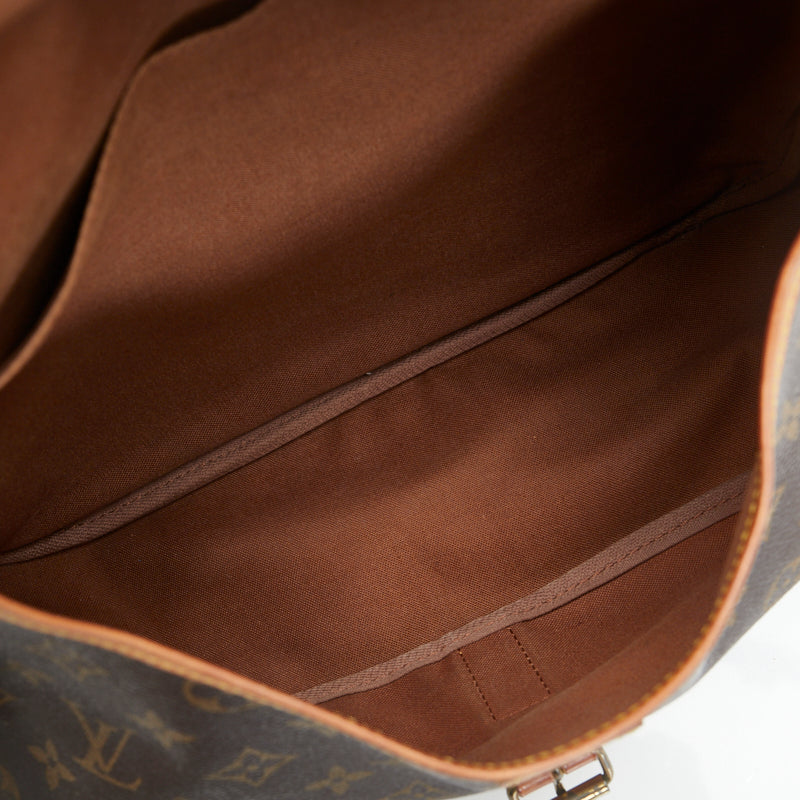 Louis Vuitton Monogram Saumur 35 Crossbody Shoulder Bag Brown