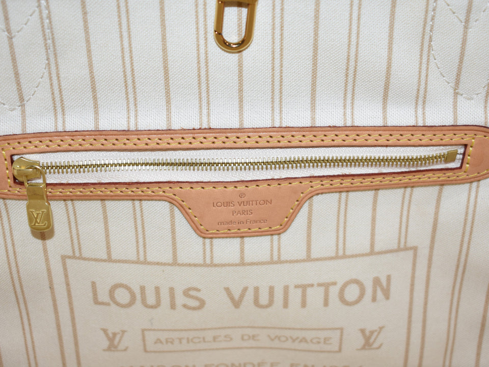 Louis Vuitton Neverfull PM Damier Azur Ivory Coated Canvas Handbag