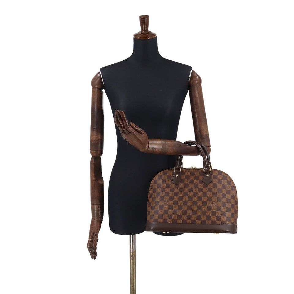 Louis Vuitton Damier Alma PM Hand Bag Ebene Brown