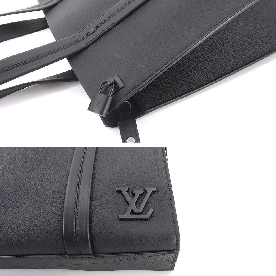 Louis Vuitton Aerogram Takeoff Tote Bag Leather Black