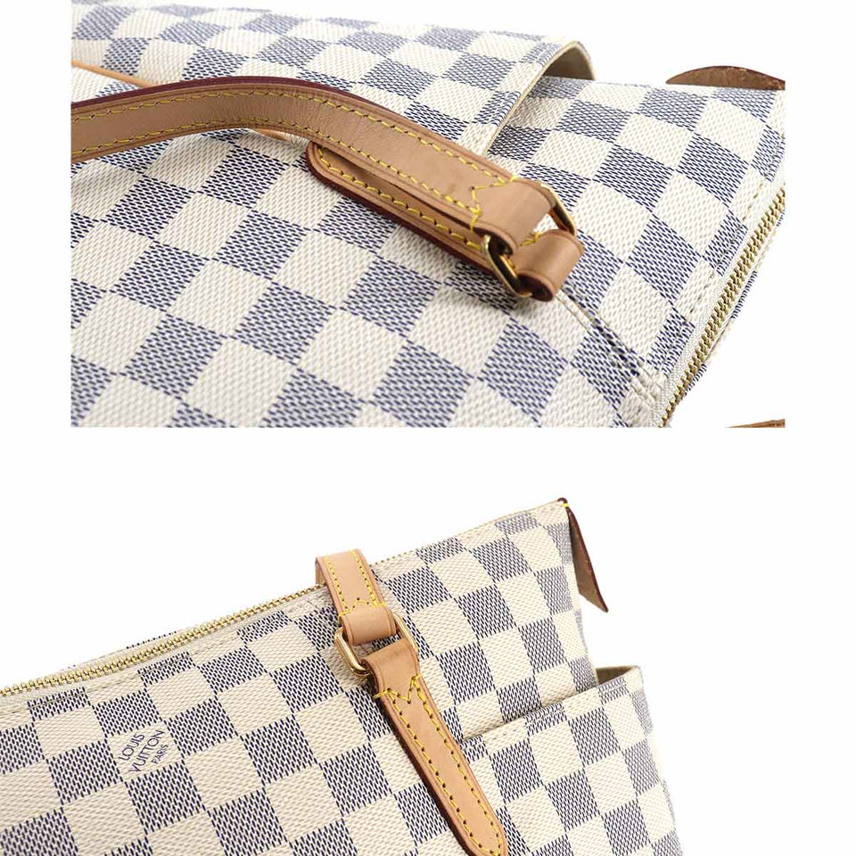 Louis Vuitton Damier Azur Totally PM Tote Bag Gold Hardware