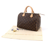 Louis Vuitton Monogram Speedy 30 Hand Bag Brown RFID Gold Hardware