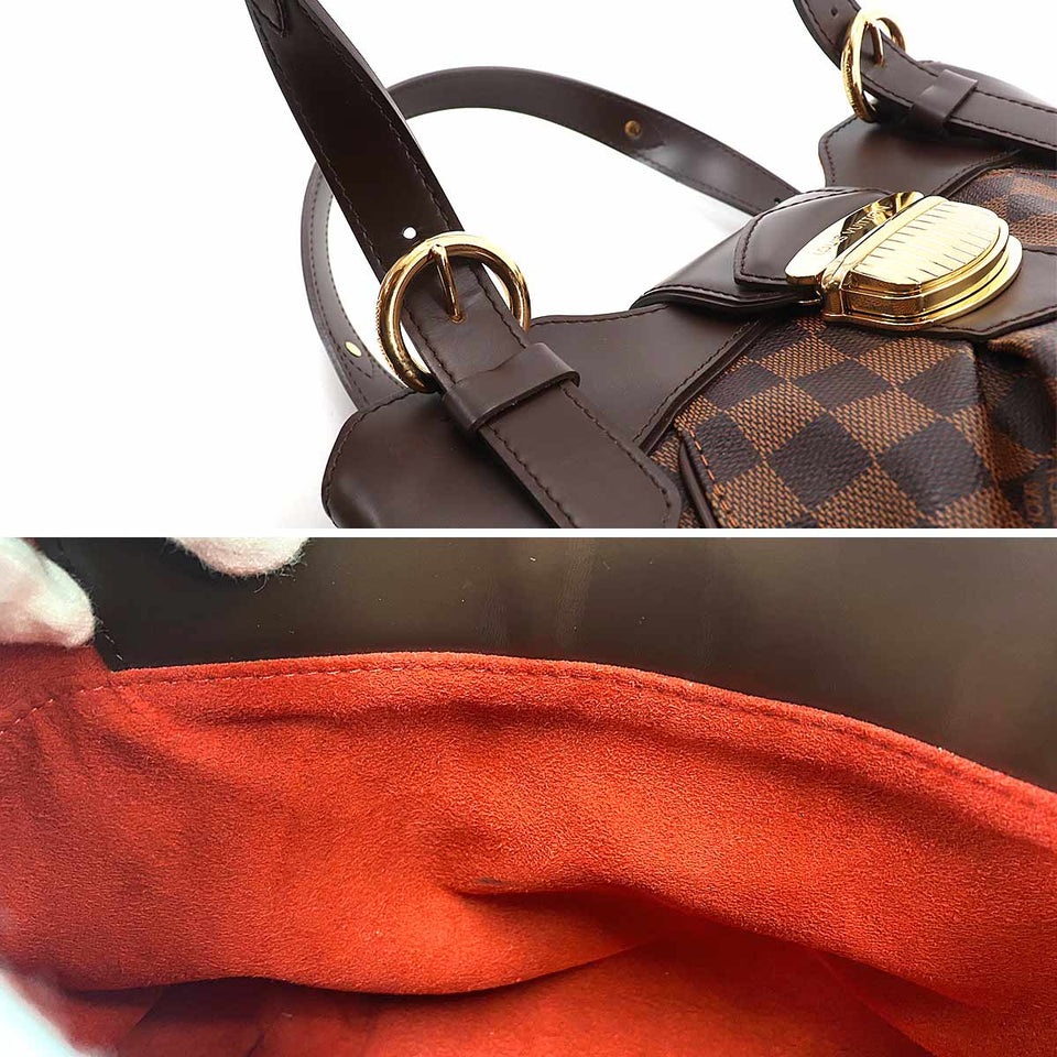 Louis Vuitton Damier Sistina PM Shoulder Bag Ebene Gold Metal Fittings