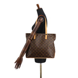 Louis Vuitton Monogram Cabas Mezzo Tote Bag Brown Gold Metal Fittings