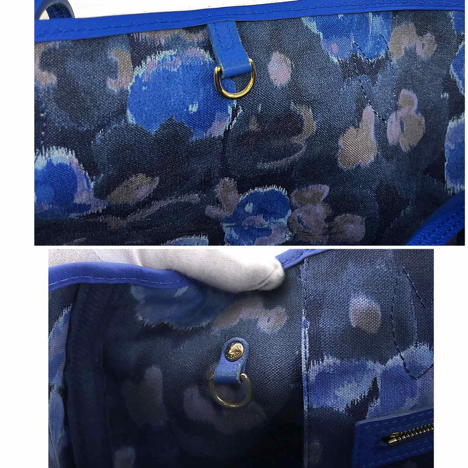 Louis Vuitton Monogram Ikat Flower Neverfull MM Tote Bag Grand Blue