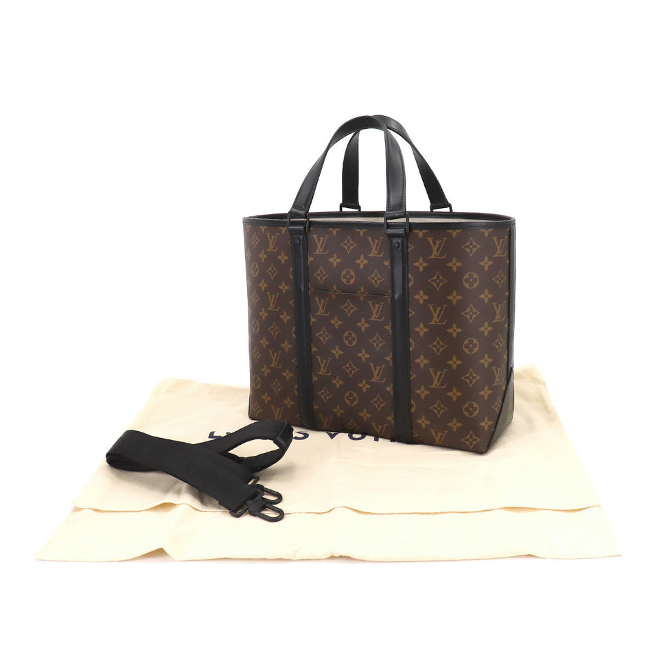 Louis Vuitton Macassar Weekend Tote PM Shoulder Bag Black