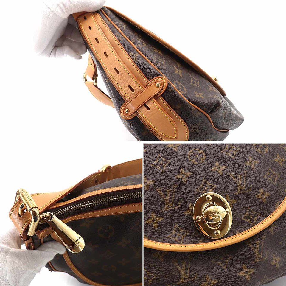 Louis Vuitton Monogram Tulum GM Shoulder Bag Brown Gold Hardware