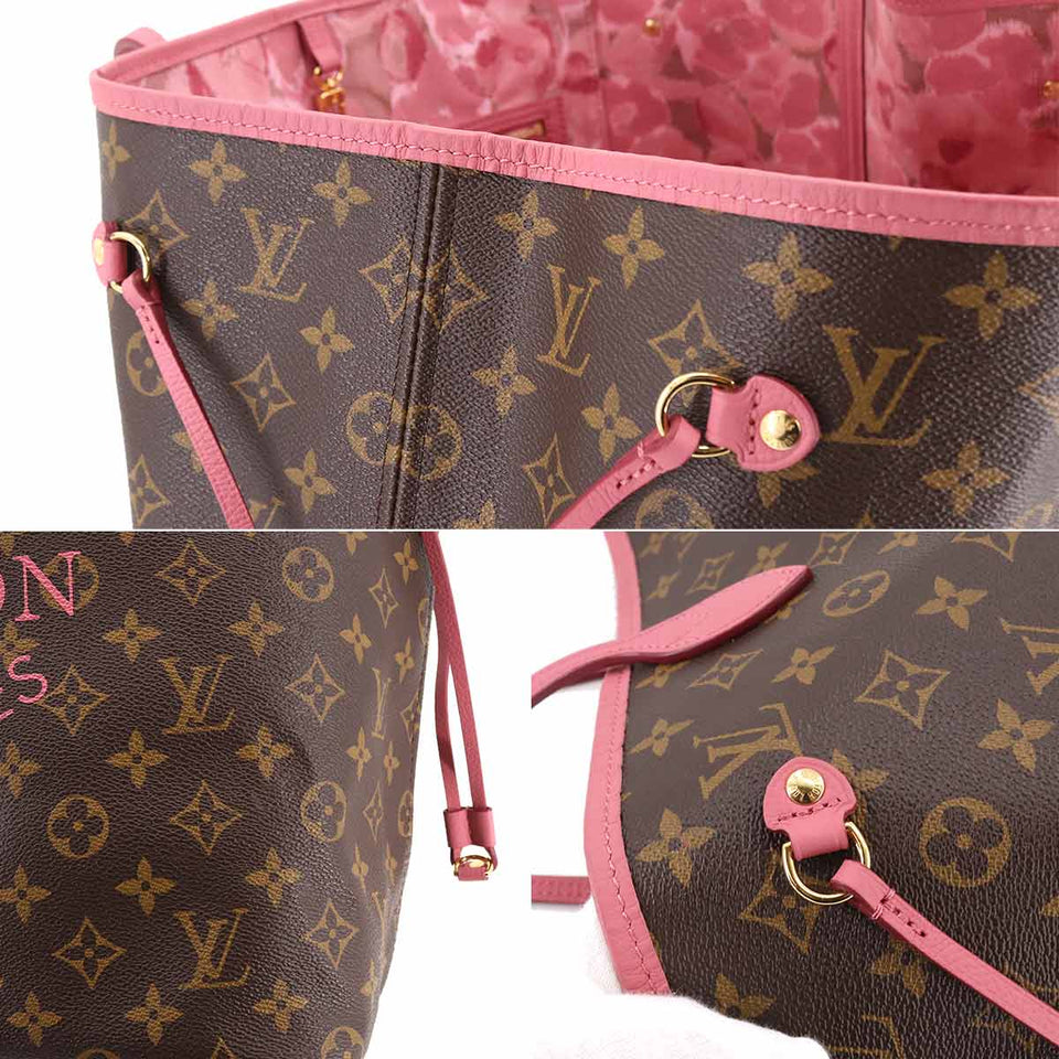 Louis Vuitton Monogram Ikat Flower Neverfull GM Tote Bag Rose Velour
