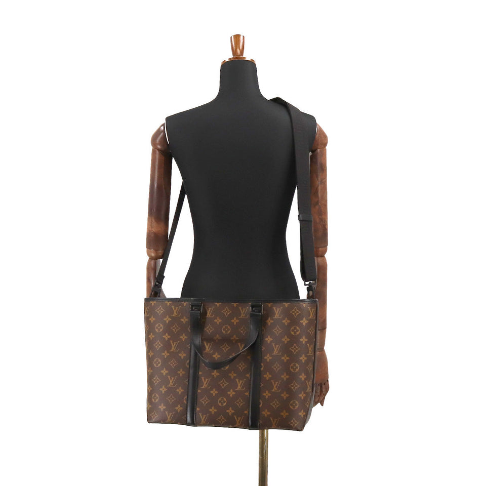 Louis Vuitton Macassar Weekend Tote PM Shoulder Bag Black