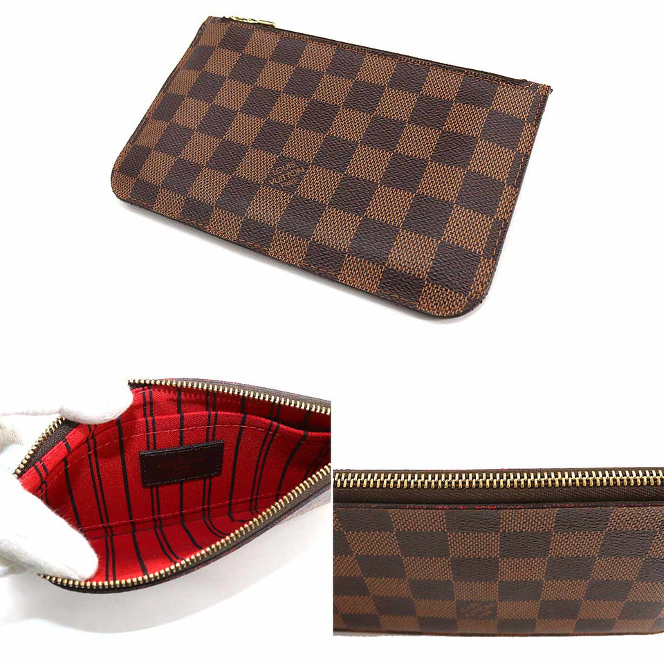 Louis Vuitton Damier Monogram Neverfull PM Tote Bag Brown Gold Hardware