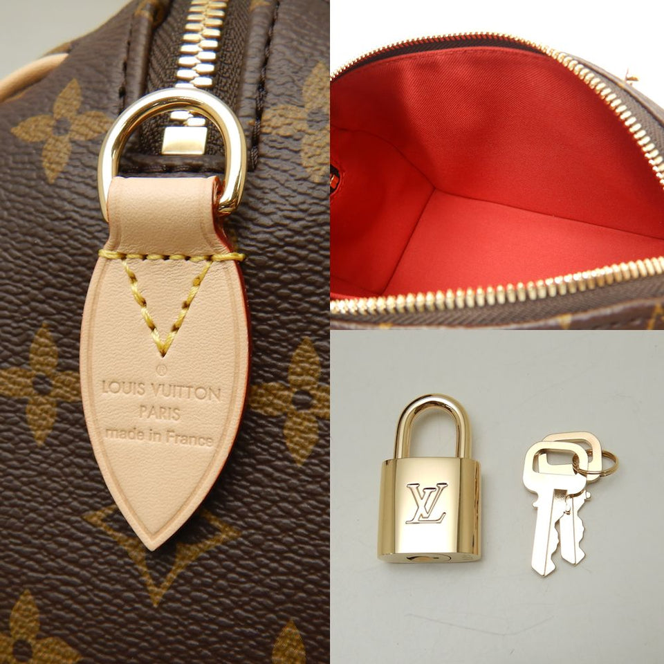 Louis Vuitton Monogram Speedy Bandouliere 20 Handbag Beige