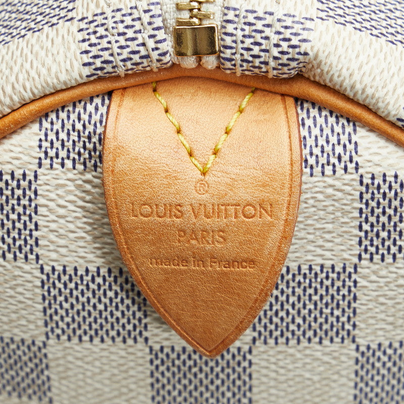 Louis Vuitton Damier Azur Speedy 30 Handbag Mini Boston Bag White