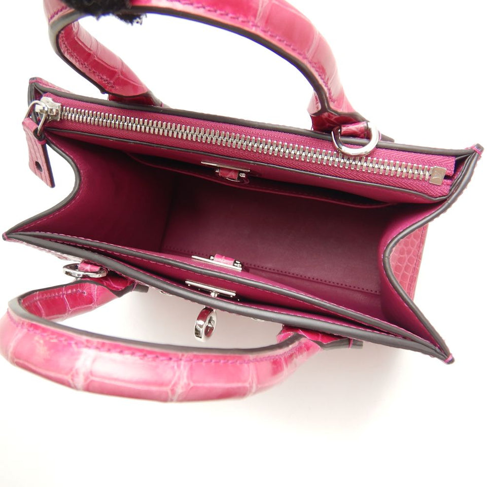 Louis Vuitton Mini Handbag Alligator Rose Fuchsia