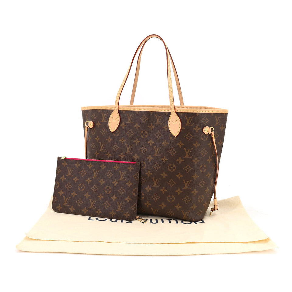 Louis Vuitton Monogram Neverfull MM Tote Bag Brown