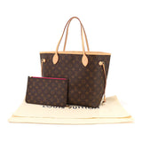 Louis Vuitton Monogram Neverfull MM Tote Bag Brown