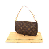 Louis Vuitton Monogram Pochette Accessoires Brown Gold Metal Fittings
