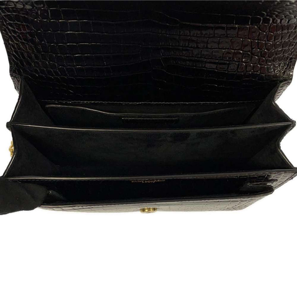 Saint Laurent- Paris Chain Shoulder Bag Embossed Sunset Black