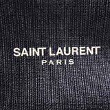 Saint Laurent- Raffia Leather Teddy Tote Bag Black