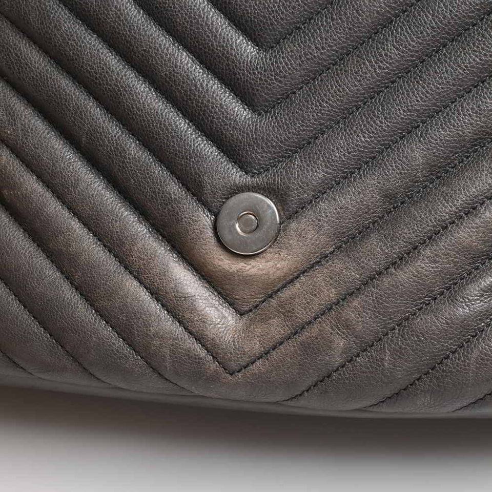 Saint Laurent- Leather College 2way Chain Shoulder Bag Gray