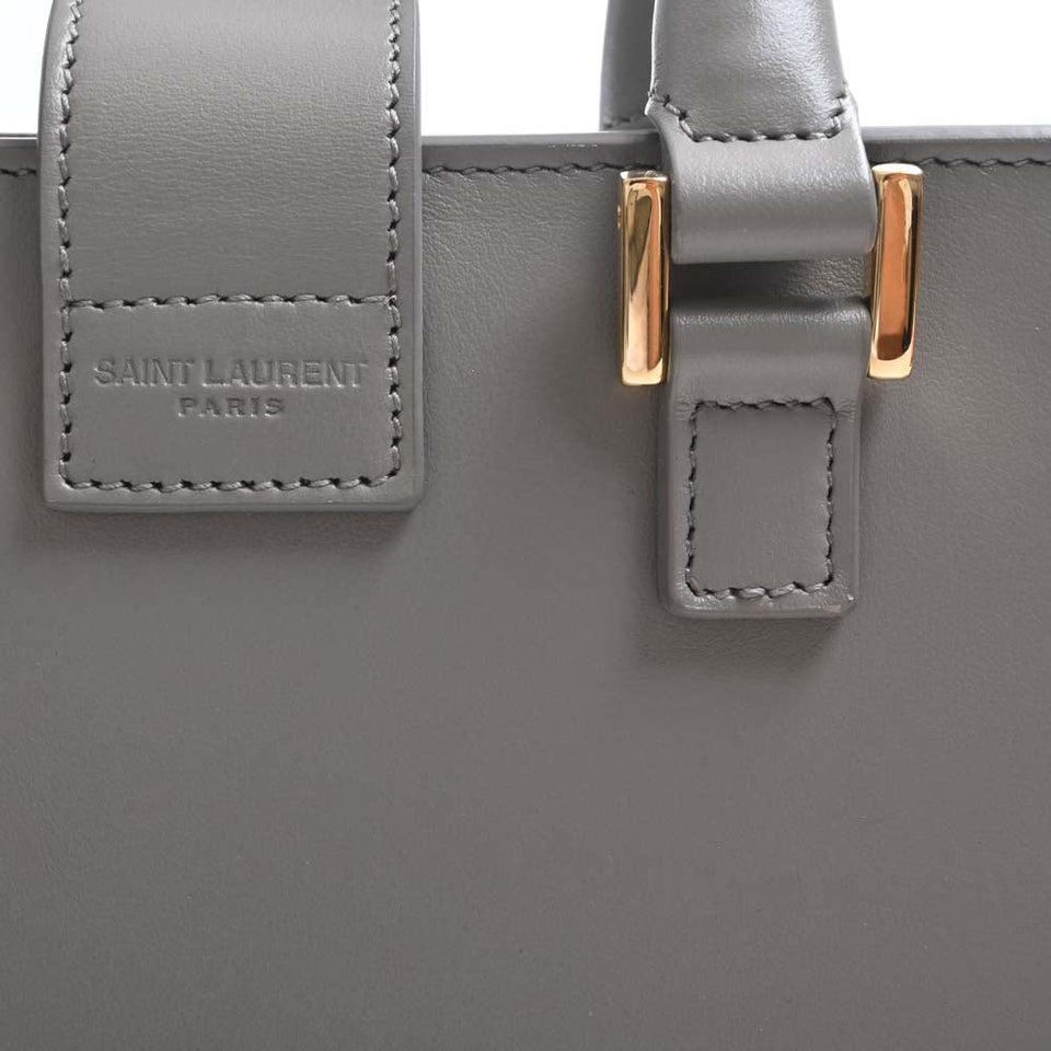 Saint Laurent- Leather Baby Cabas 2way Handbag Gray