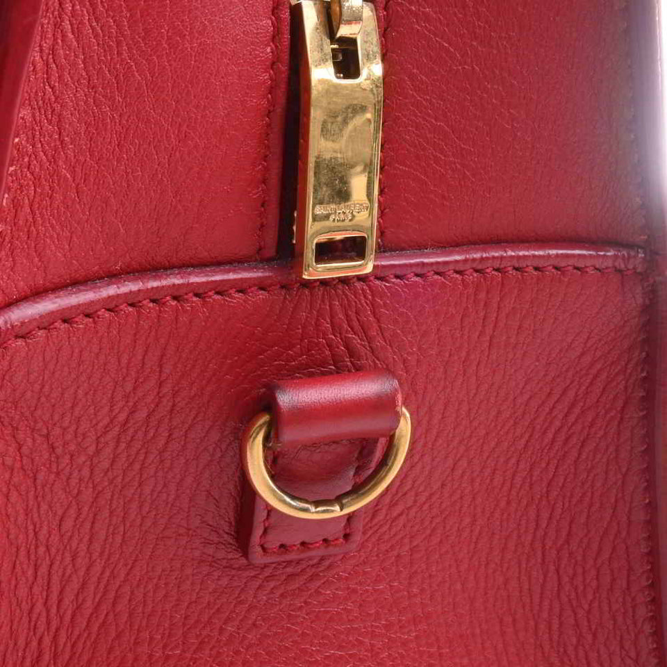 Saint Laurent- Leather Baby Cabas 2way Handbag Red