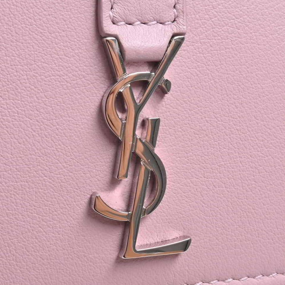 Saint Laurent- Leather Tiny Wallet Tri-fold Compact Wallet Pink