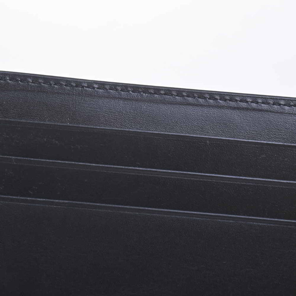 Saint Laurent- Leather Money Clip Bifold Wallet Billfold Black