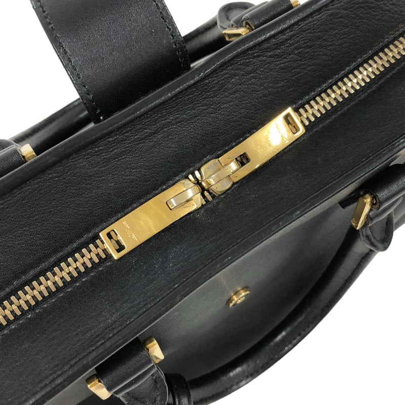 Saint Laurent- Cabas Small Leather Handbag Black