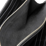 Saint Laurent- Leather V-stitch Bi-fold Long Wallet Black
