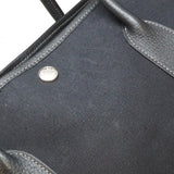 Hermes Garden Party PM Tote Bag Canvas Toile Ash Leather Black