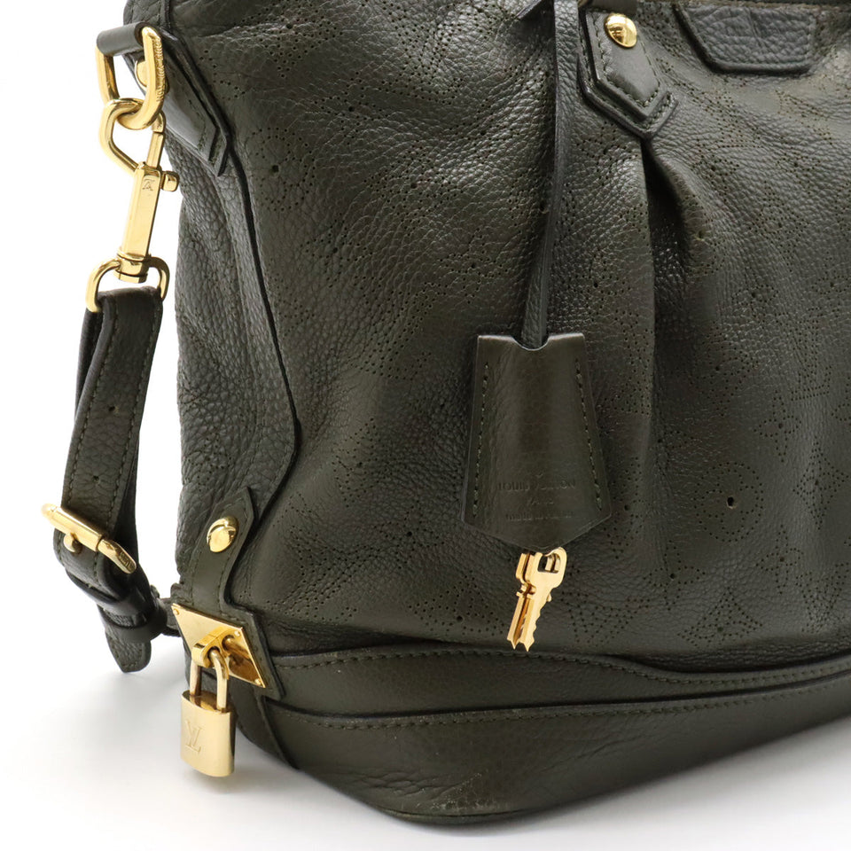 Louis Vuitton Monogram Mahina Stella PM Tote Bag Leather Khaki