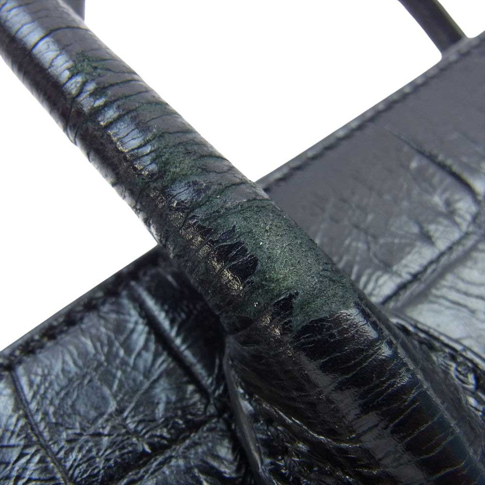 Saint Laurent- Shoulder Bag Jour Baby Crocodile Embossed Handbag Black
