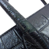 Saint Laurent- Shoulder Bag Jour Baby Crocodile Embossed Handbag Black