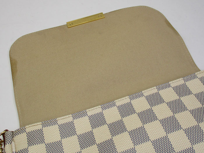 Louis Vuitton Favorite MM Shoulder Bag Damier Azur