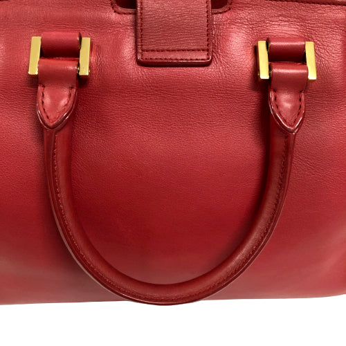 Saint Laurent- Petit Cabas Shoulder Bag Wine Red Gold Metal Fittings