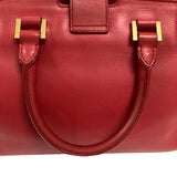 Saint Laurent- Petit Cabas Shoulder Bag Wine Red Gold Metal Fittings