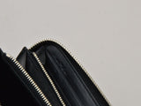 Saint Laurent- Round Zipper Long Wallet Heart Studded Black